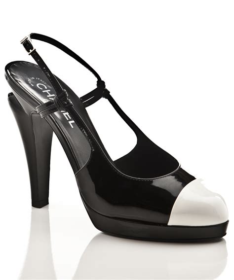 chanel patent leather slingback|Chanel pumps heels.